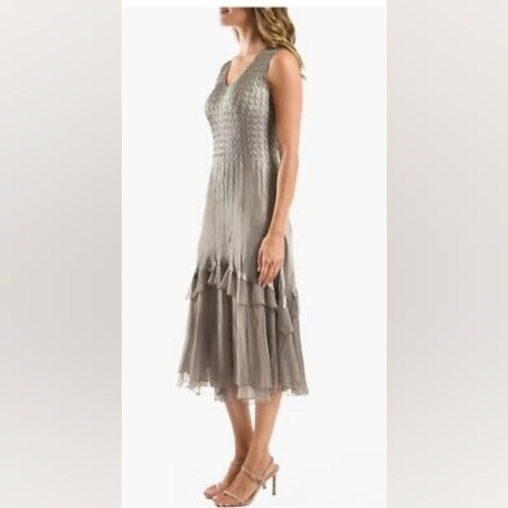 Komarov Strapless Silver Dress Size Xl Nwot - Picture 2 of 11